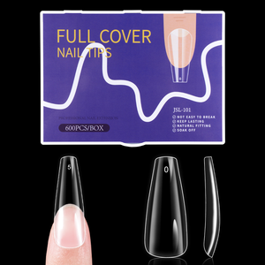 Puntas de Uñas de Alta Calidad, 600 Piezas, Cobertura Total sin Rastro, 12 Tamaños, Transparentes, Cortas, Tipo Ataúd, Uñas Postizas a Presión - Product Image 2