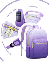 Laptop Backpack for Women 15.6 Inch Gradient Backpack Purse Cute Quilted Waterproof Teacher Computer Bag for Travel Work College