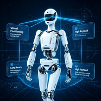Robot Humanoide Bípedo T1, 41 Grados de Libertad, 43 kg, Batería de 1110 Wh, Torque de Cadera de 450 Nm, 720 ° Velocidad, Carga >100 kg. Alta dinamica