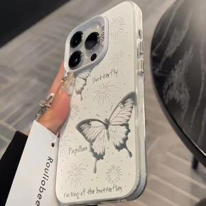Coque de téléphone portable antichoc en PC avec motif papillon et animal pour iPhone 15 Pro/16/17 Pro Max/14 Plus/13 – Style Cool Girl - Product Image 4