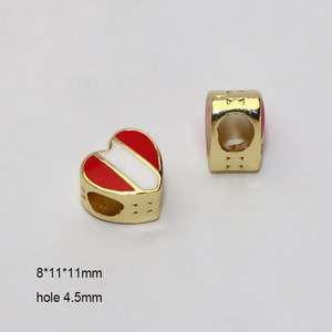 Cuentas espaciadoras de esmalte con diseño de bandera de país (México, Argentina, Venezuela, Colombia) en forma de corazón y rectángulo, y bandera nacional de Latinoamérica, para joyería - Product Image 6