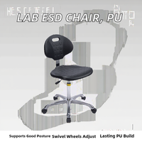 Chaise de laboratoire ergonomique moderne VitalLab, tabouret ESD en mousse PU avec roulettes pivotantes réglables, dossier XBY M13 pour atelier