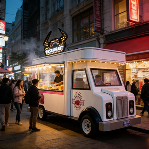 Witte, hoogwaardige mobiele foodtrailer, ijscowagen, hotdogkar, elektrische foodtruck - Product Image 5
