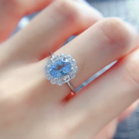 Wholesale Custom 925 Sterling Silver Oval Cut Topaz Luxury Prong Setting Ring 18K Gold Plated Unisex Gift for Party