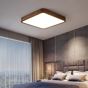 ไฟเพดานอะคริลิคทรงสี่เหลี่ยมสำหรับห้องนั่งเล่นสีวอลนัทโคมไฟติดเพดาน LED สำหรับห้องนอนแบบมินิมอลลิสต์ส่วนบุคคล - Product Image 6