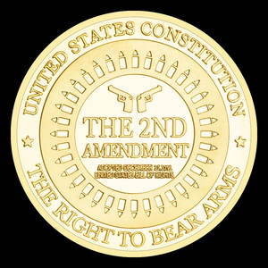 Moneda de recuerdo de La Segunda Enmienda DE LA Constitución DE LOS Estados Unidos chapada en oro Derecho a mantener y llevar armas coleccionables - Product Image 5