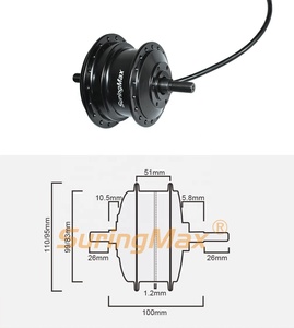 Motor de Bicicleta Eléctrica de 100 mm, 24 V, 36 V, Impermeable IP65, con Doble Engranaje y Rotor Interno de Bajo Ruido, Motor de Buje Delantero Akm de 250 W - Product Image 3
