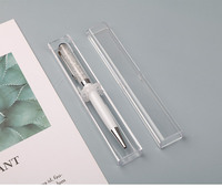 Boîte à stylos rectangulaire transparente en plastique cristal, boîte cadeau, école et bureau, logo personnalisé LM LM0911 157x25x25mm