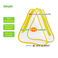 Étui de rangement triangulaire durable en PVC UIOWIO pour figurines de peluches d'anime - Pochette de présentation miniature transparente avec design personnalisable
