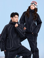 Combinaison de ski et snowboard 3L pour adultes, ensemble pour femmes, hommes et couples, rembourrée, avec bandes réfléchissantes, professionnelle, imperméable et coupe-vent