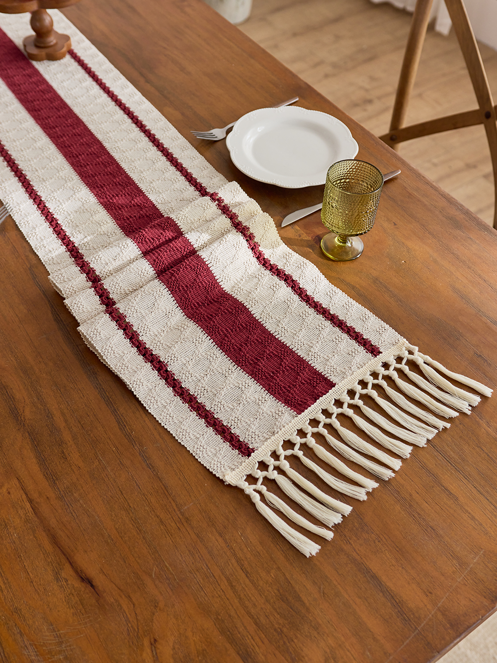 Three linen stripes - red