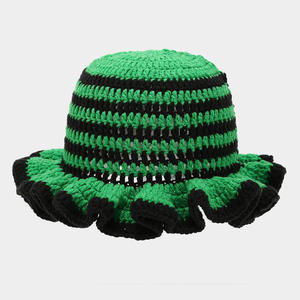 หมวกชาวประมงถักด้วยมือแฟชั่นพร้อมหมวกถักมีระบาย - Product Image 5