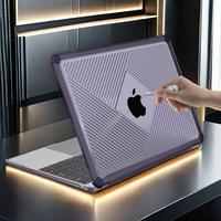 TPU PC mac book Coque rigide M2 Air 13.6 Texture géométrique Housse de protection complète avec côtes tampons souples absorbant les chocs