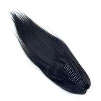 Extension de cheveux humains à clip, queue de cheval, Remy, double trame, cheveux indiens, style lisse/ondulé, vente en gros