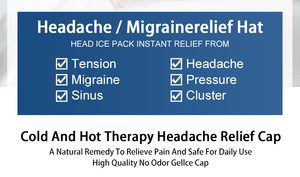 Sombrero calmante para el dolor de cabeza Paquete de hielo Máscara Gorra para aliviar la migraña Compresa fría para la tensión, el estrés y la resaca - Product Image 4