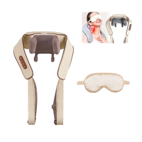 Set Hadiah Alat Pijat Otot Trapezius Elektrik, Selendang Pijat Portabel Getaran Jaringan Dalam, Pijat Shiatsu untuk Leher dan Punggung