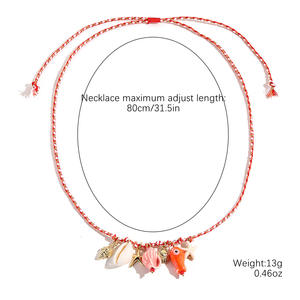 <span class=keywords><strong>Corde</strong></span> réglable colorée <span class=keywords><strong>KOMI</strong></span> Boho avec coquille en céramique dauphin étoile de mer conque pendentifs à breloques colliers pour femmes plage d'été - Product Image 3