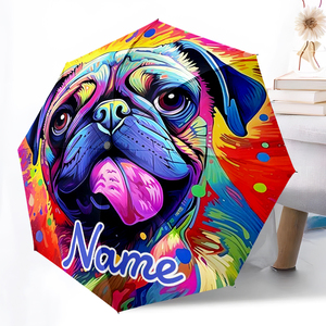 Parapluie pliable personnalisé avec nom de chien coloré, cadeau photo personnalisé pour animal de compagnie, sans MOQ, impression UV personnalisée, Paraguas Personalizado - Product Image 4