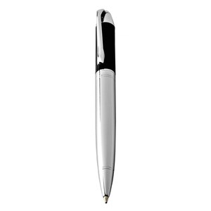 Penna a Sfera in Ottone Cromato, Metallo Lucido, Punta da 1.0mm, Design Originale, Penna Promozionale in Metallo - Product Image 1