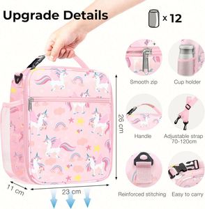 Kids Insulated Lunch Bag for Girls Large Portable Lunch Cooler Bag for Outdoor Picnic Back to School Lightweight Lunch Bag - Product Image 3