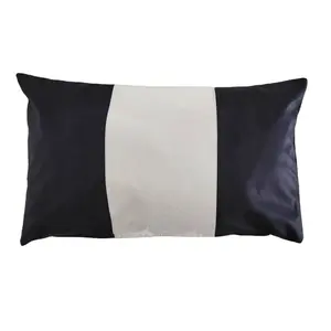 最新新款黑色和白色织物拼接枕套，用于装饰垫
