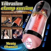 Godet de masturbation automatique chauffant à aspiration, moteur silencieux, en TPE réaliste, jouet sexuel masculin pour hommes