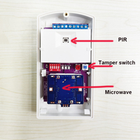 Capteur de mouvement PIR + micro-ondes à double technologie filaire 12 V CC, étanche IP65, 100 °   Détection de couverture de 12 m pour une utilisation en intérieur/extérieur