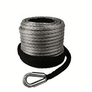 Cordon de remorquage synthétique gris UHMWPE 10 mm * 30 m pour 4x4 tout-terrain, durable et polyvalent - Product Image 2