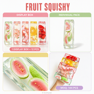 Jouet souple en gelée de fruits Southpeak avec inserts transparents, jouet anti-stress <span class=keywords><strong>à</strong></span> presser, cadeau doux au toucher, emballage rectangulaire, vente en gros, présentoir WS - Product Image 6