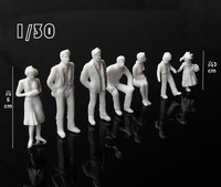 50 P/sac Mini modèle figurines miniatures blanches 1:50/75/100/150/200 modèles architecturaux à l'échelle humaine modèle ABS peuples en plastique