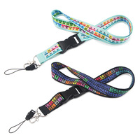 Wowei Cordones de identificación con diseño de la tabla periódica de los elementos químicos arcoíris, correas para el cuello con estampado, cuerda para teléfono móvil con hebilla, para profesores