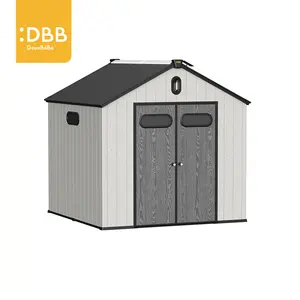 Factory Direct Sale Outdoor House Garden Tools Storage Metal + Plastic Yard Shed