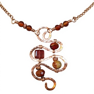 Fashionable Copper Heart Shape <b>Necklace</b> with Rope <b>Chain</b> Antique Finish Luxury Style for Wedding & Daily Use - Product Image 1