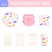 Ensemble de vaisselle pour fête d'anniversaire sur le thème du chien rose moderne DAMAI, comprenant des assiettes et des gobelets en papier, décorations écologiques