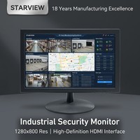 Moniteur industriel 15,6 pouces, écran LCD HD 1280x800 avec panneau VA, port HDMI, support VESA pour système de surveillance CCTV