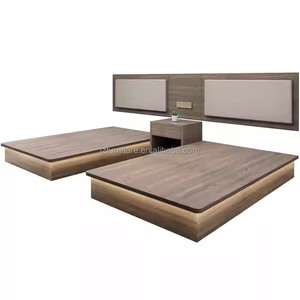 Budget-friendly Furniture Wooden Base <b>Queen</b> King Hotel <b>Bed</b> <b>Frame</b> With Headboard NightstandTV Cabinet & Wardrobe For 3 Star Hotel - Product Image 3