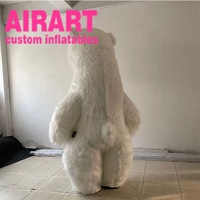 Ballon pour costume ours blanc en peluche gonflable, personnalisé, mignon, nouvelle collection