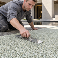 Revêtement extérieur antidérapant perméable en résine, pavé en galets d'époxy transparent, revêtement de sol en pierre naturelle pour patio, allées de jardin
