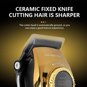 Recortadora Profesional <span class=keywords><strong>para</strong></span> Salón de Belleza KM-1691, Marca Kemei, Adaptadores, Cargador Tipo-C, Cortadora de <span class=keywords><strong>Cabello</strong></span>, Colores Degradados Dorado y Negro - Product Image 4
