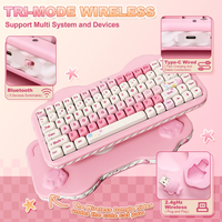 YUNZII C75 clavier mécanique sans fil 75% joint en Silicone montage remplaçable à chaud rvb rétro-éclairé mignon chat clavier de jeu sur le thème