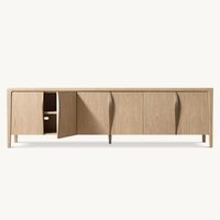 Meuble TV RH GAEL OAK en chêne massif moderne, centre de divertissement de luxe écologique et durable, table TV au sol pour salon