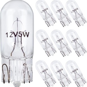 หลอดไฟฮาโลเจนรถยนต์ T10 12V 5W แสงสีขาว สำหรับไฟจอดรถ ไฟประตู ไฟป้ายทะเบียน ไฟท้าย ไฟอ่านหนังสือ - Product Image 1