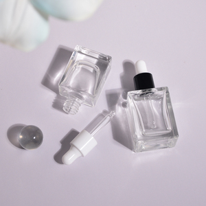 Mẫu nhỏ trong suốt vuông thủy tinh huyết thanh tóc dầu chai vàng dropper cơ thể tinh dầu chai 8ml 10ml 15ml - Product Image 6