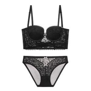 French Lingerie Women's Sexy Lace Soft Steel Ring <strong>Small</strong> <strong>Chest</strong> Gathered Bra Fish Bone Vest Bra Bra - Product Image 4