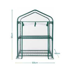 Mini invernadero de 2 niveles para plantas 69x49x95 cm, estructura de acero con cubierta de PVC, para uso en balcón o jardín. - Product Image 2
