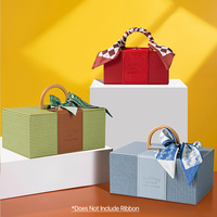 Caja de Regalo Personalizada de Cuero PU para Mujer, Caja de Embalaje Premium Vacía, Caja de Regalo para Novia con Asa y Cinturón con Lazo