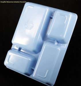 Thiết kế hiện đại tùy chỉnh màu sắc melamine bốn lưới trắng Bento Box với nắp bắt chước gốm chấp nhận decal cho bữa ăn tối hoặc salad - Product Image 6