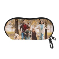 Étui à lunettes personnalisé en polyester avec fermeture éclair, imprimé sur mesure pour animaux de compagnie/famille
