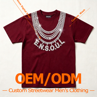 Hochwertige 240gsm Top-Qualität Individuell Bedrucktes Digital-Print Regular Fit Herren T-Shirt Private Label Service Streetwear Bekleidungshersteller