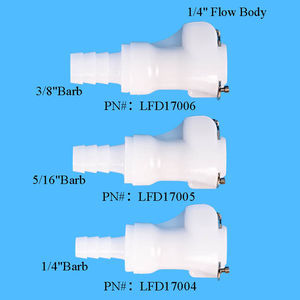 Raccord rapide mâle en plastique à valve droite 1/4" 5/16" 3/8" avec insert pour raccord rapide à cannelure pour tuyau - Product Image 3